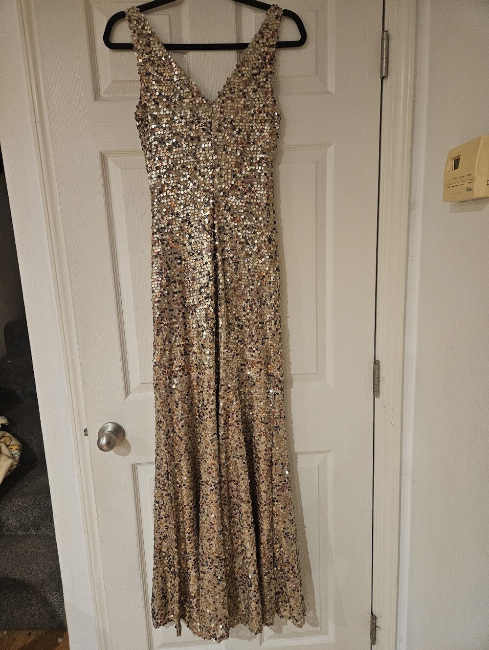 Vintage David Meister Gold Sequin Dress Sizr 4 - Picture 6 of 7